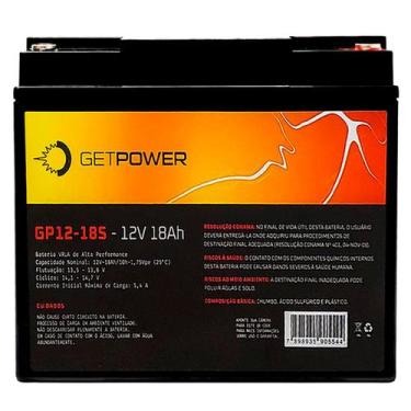 Imagem de Bateria P/ Nobreak GetPower 12V 18Ah - GP12-18S