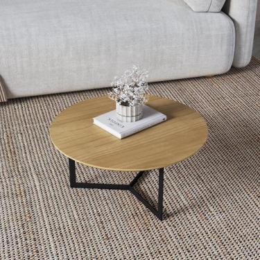 Imagem de Mesa de Centro Trento Redonda 30cm x 67cm x 67cm Marrom - Previlege