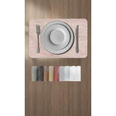 Imagem de Jogo Americano PVC 6 Peças Rosa Textura Juta - Congratulations Store