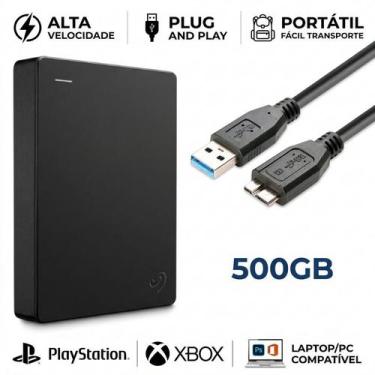 Imagem de Hd Externo Slim Hdd Portátil 500Gb Usb 3.0 Ps4 Ps5 Xbox Pc opl - Toshi