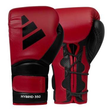 Imagem de Luvas de Boxe adidas Hybrid 350 NL Elite em Couro -, Vermelho, 18oz