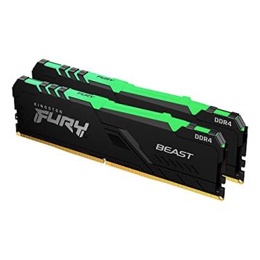 Imagem de KF432C16BBAK2/64 - Kit de memórias de 64GB (2 x 32GB) DIMM DDR4 3200Mhz FURY Beast RGB 1,35V 2Rx8 288 pinos para desktop/gamers