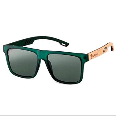 Imagem de Óculos de Sol Masculino Quadrado HU WOOD Polarizado com Proteção UV400 Óculos Unissex (C1)