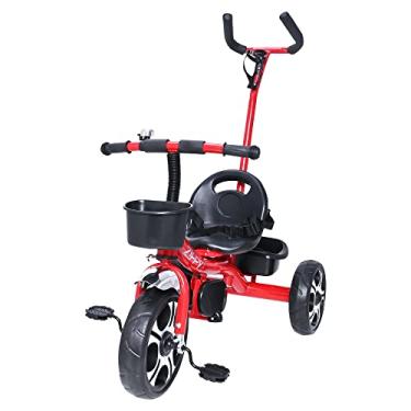 Imagem de Zippy Toys Triciclo Infantil Com Apoiador, Feito de Plástico e Aço Carbono. Possui Apoiador Removível, Duas Cestas e o Apoio Para os Pés. Crianças Até 25kg (Vermelho)