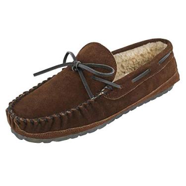 Imagem de Pantufa masculina Minnetonka Casey, Chocolate Suede, 13 Wide