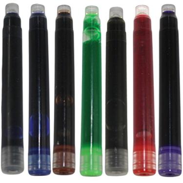 Imagem de Gullor - Cartucho de tinta para caneta-tinteiro Jinhao, 7 cores (roxo, vermelho, verde, azul, azul escuro, preto, marrom), 35 peças
