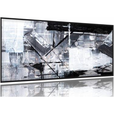 Imagem de Quadro Decorativo Abstrato sala quarto 130x60 Moldura Preta 2x2