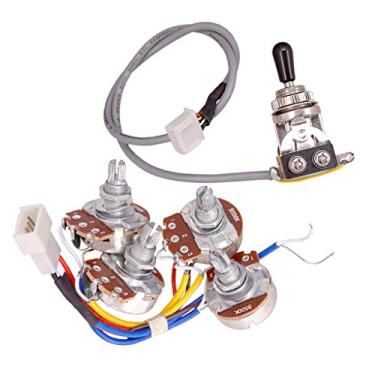 Imagem de simhoa Alternador de guitarra para instrumento de fiação de circuito A500K B500K potes para LP EPI