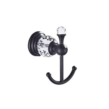 Imagem de Acessórios de banheiro preto Conjuntos de ferragens Robe Gancho Barra de Toalhas Rack Bar Prateleira Lenço de Papel Suporte para Escova de Dentes, 4 Ganchos
