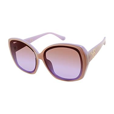 Imagem de Jessica Simpson Women's J5839 Two-Tone Geometric Sunglasses with Signature JS Temple Logo and 100% UV Protection