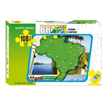Mapa Brasil - Regiões - Estados E Capitais, Multicor : :  Brinquedos e Jogos