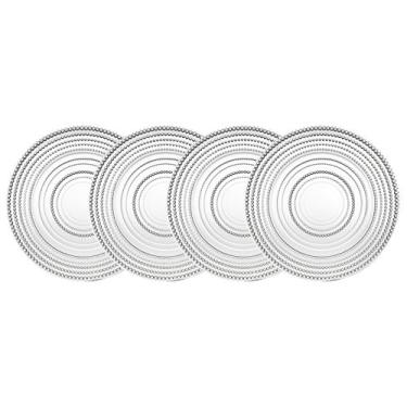 Imagem de Godinger Pratos de jantar de vidro, conjunto de pratos de jantar - Lumina, 26,66 cm, conjunto de 4