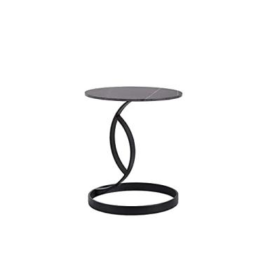 Imagem de Mesa de centro mesa lateral simples moderna pequeno apartamento sala de estar sofá mesa de canto redonda pequena mesa de centro mesas de canto (tamanho: pequeno)
