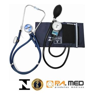 Imagem de Kit Enfermagem Medidor De Pressão Esfigmomanometro + Estetoscópio - Pa