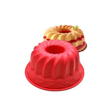 Imagem de Forma Assadeira Silicone Bolo Pudim Antiaderente