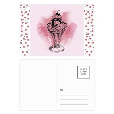 Imagem de Picolés de sorvete de chocolate cereja, flor de Natal, cartão postal de celebração de bênção