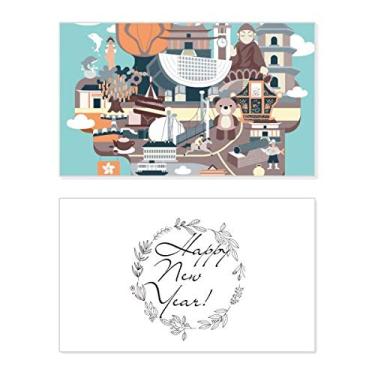 Imagem de Hong Kong Sightseeing Famous China Ano Novo Festival Cartão de felicitações Mensagem Presente