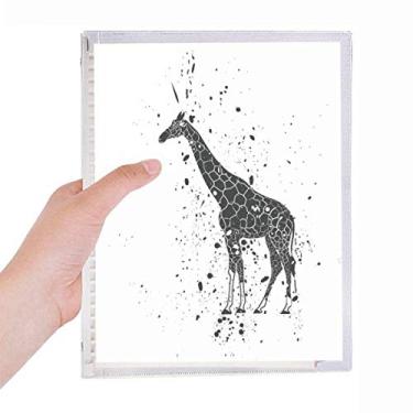 Imagem de Caderno cinza com estampa de girafa e folhas soltas recarregáveis