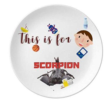 Imagem de Escorpião Natural Insetos Robusto Prato de Porcelana Prato Redondo Menino Homem