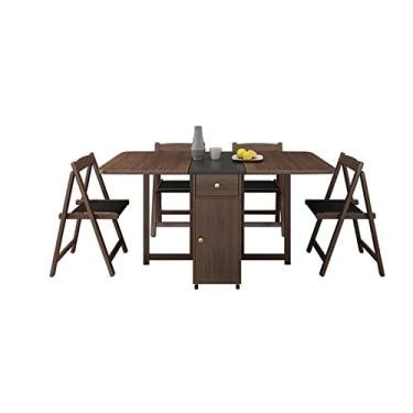 Imagem de Mesa de jantar dobrável, mesa de cozinha dobrável, mesa de centro versátil que economiza espaço com gaveta de armazenamento e rodízios, mesa de centro para cozinha, sala de estar /1440 (Color : C, S