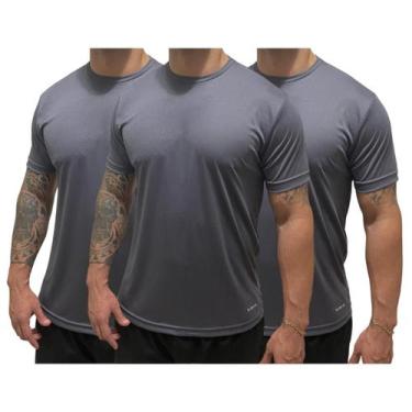 Imagem de Kit 3 Camisetas  Dry Fit Lisa  Masculina  Esporte    Casual  Caimento