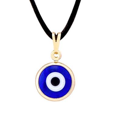 Imagem de Colar com Olho Grego 12mm - Sunshine Cristais Cor:Ouro