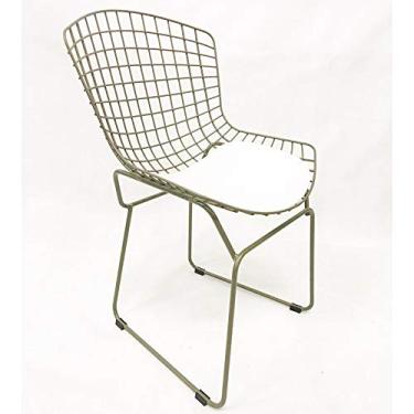 Imagem de Cadeira BERTOIA cor Rato assento branco - Poltronas do Sul