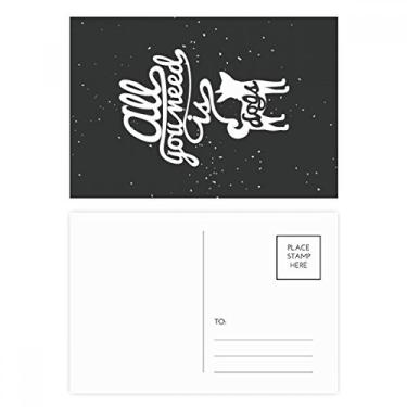 Imagem de Need Dog — Conjunto de cartão postal preto e branco com citação de aniversário