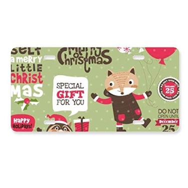 Imagem de DIYthinker Placa de licença de Natal Animal Feliz Natal Decoração de carro Acessório de aço inoxidável