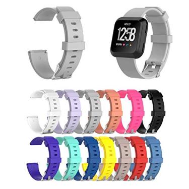 Imagem de Pulseira Silicone para Fitbit Versa - Fitbit Versa 2 - Fitbit Versa Lite - Marca Ltimports (Cinza)