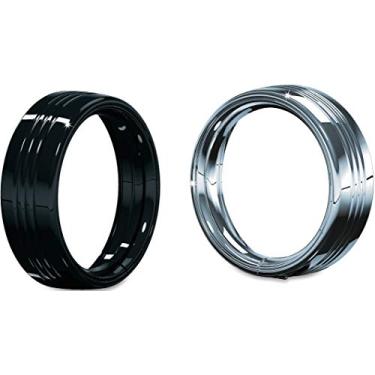 Imagem de Kuryakyn 7276 Acessório de iluminação de motocicleta: 17,78 cm/anel de acabamento de farol para motocicletas Harley-Davidson 1983-2019, preto brilhante