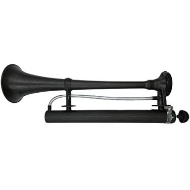 Imagem de Buzina a Ar Corneta Preto Manual com suporte para Fixação