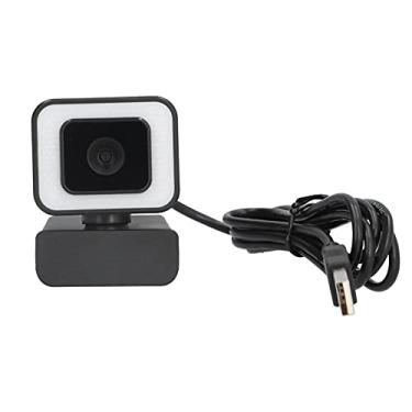 Imagem de Webcam 1080p, Rotação de 360° HD USB Camer 30fps Full HD Webcam Com Microfone Três Velocidades Touch Beauty Light Adequado para PC Laptop Desktop