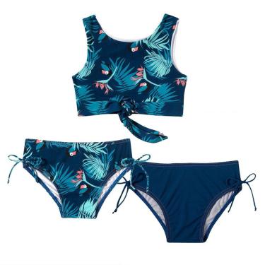 Imagem de Biquíni Infantil Top com Duas Calcinhas Folhagem Tucano Tip Top