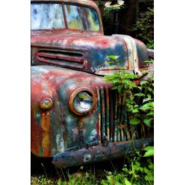 Imagem de Caderno de caminhão antigo: Caderno de caminhão vermelho antigo (Caderno de livro de redação) (15,24 x 22,86 cm médio): Volume 1 (veículos)