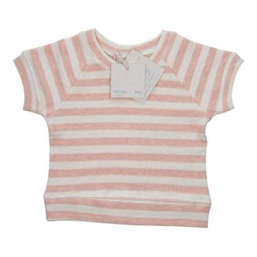 Imagem de Blusa bebê algodão manga curta Rosê Mini.mi Estúdio