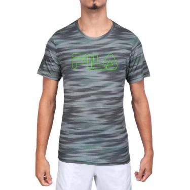 Imagem de Camiseta Fila Sport Print Cinza E Verde Estampado