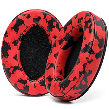 Imagem de WC Wicked Cushions Padz - Almofadas para ATH M50X / M40X / STEELSERIES ARCTIS/HYPERX Cloud & Alpha/Logitech G Pro X/Compatível com mais de 50 fones de ouvido | Camo vermelho