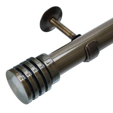 Imagem de Kit Varão De Cortina 28mm 2m Ponteira Glacial Couselo Ouro Ve
