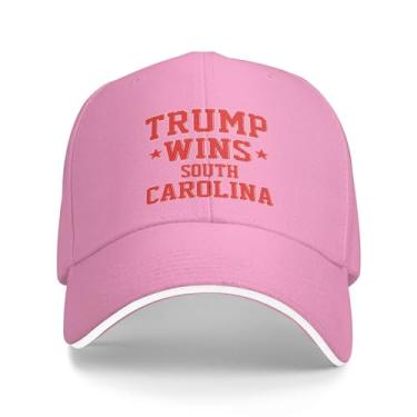 Imagem de Boné de beisebol clássico original Trump WINS South Carolina Truckers ajustável para homens/mulheres boné de caminhoneiro 2024 rosa, rosa, G