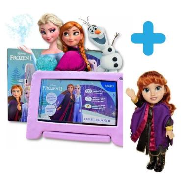 Imagem de Tablet Multi Disney Frozen 4GB RAM 64GB Android 13 + Case + Wi-fi + Boneca Anna - NB416K