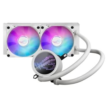 Imagem de ASUS ROG RYUO III 240 ARGB White Edition All-in-One AiO Liquid CPU Cooler 240 mm Radiador, Asetek 8ª geração, Tela LED Anime Matrix™ e Ventilador ROG AF 12S ARGB.