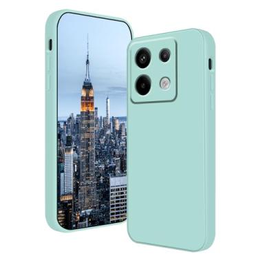 Imagem de Wousunly Compatível com Poco M6 Pro, capa de silicone líquido, verde-escuro, toque suave e macio para Xiaomi Poco M6 Pro 4g, capa fina de silicone à prova de choque (azul)