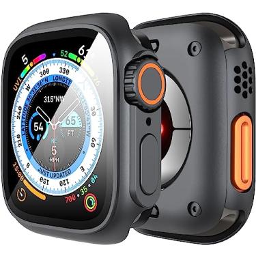 Imagem de Suoman Capa protetora de tela para Apple Watch Series 8/7/6/5/4/Series SE 2 de 44 mm, [parece capa ultra protetora] Capa protetora frontal e traseira para iWatch 44 mm (preto original para iWatch 44 mm)