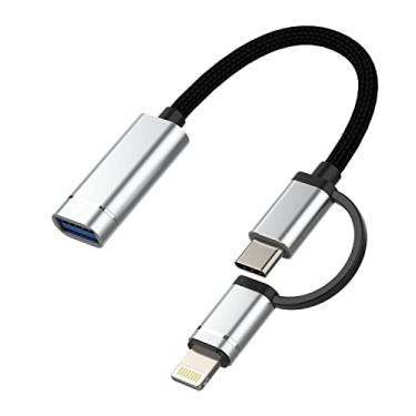 Imagem de Adaptador de cabo OTG para iPhone USB-A fêmea para USB C Lightning macho conversor tipo 3.0 Dongle câmera compatível com Samsung S22 LG MacBook iPhone15 Pro Max Plus 14 13 12 iPad 10、Air4/5、Mini6、Pro