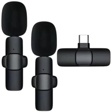 Imagem de Microfone Lapela Sem Fio Duplo Tipo-C Com Cancelamento De Ruído Para Entrevistas, Vídeos Curtos e Longos, Streaming