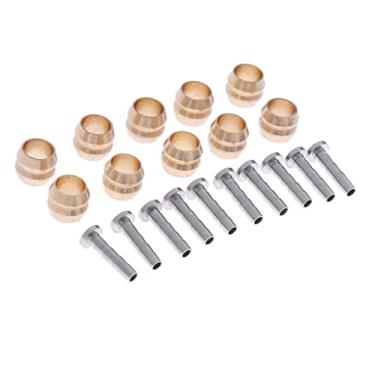 Imagem de 10 pares de anéis de pressão de mangueira de freio a disco hidráulico de cobre para bicicleta | Modelo BH90 | Design à prova de vazamento | Ouro/Prata | Para bicicletas de montanha