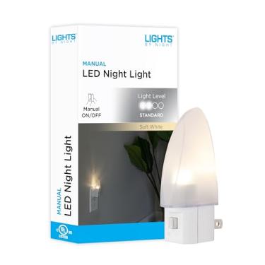 Imagem de Lights By Night Luz noturna liga/desliga manual, LED, branco suave, ideal para quarto, banheiro, corredor, escadas, despensa e lavanderia, 11140