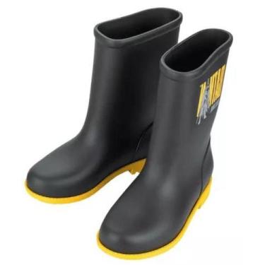 Imagem de Bota Grendene Galocha Batman Infantil Preto Amarelo + Capa De Chuva