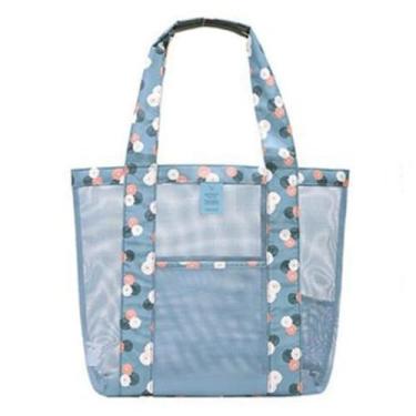 Imagem de Bolsas de praia de malha de verão para mulheres Sacos de mergulho à prova d 'água Moda esportiva feminina Viagem casual Compras SPA Bolsa de ombro (Céu azul)